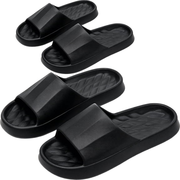 2 Pairs Shower Shoes for Men, Non Slip Shower Slides, Quick Dry Slippers for Gym, Pool & Locker Room