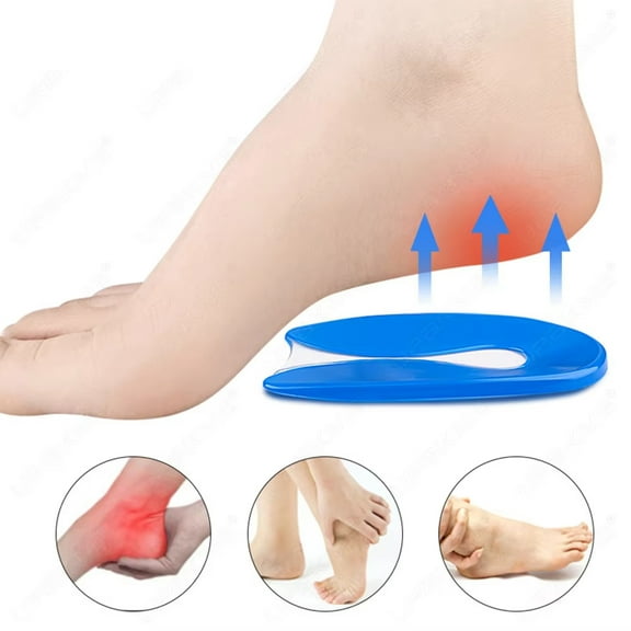 2 Pairs Silicone Gel Insoles Heel Cushion Soles Relieve Foot Pain Plantar Fasciitis Protectors Spur Support Shoe Pad Feet Care Inserts