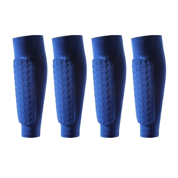 2 Pairs Soccer Shin Guards Youth Adult Calf Compression Sleeve with Honeycomb Pads Protective Gear for Football Baseball Boxing