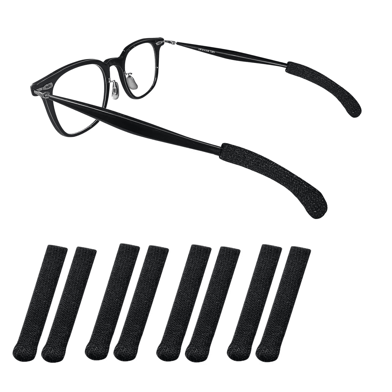ANNECOSK Knitted Cotton Eyeglass Ear Grips – Anti-Slip Comfort Cushions for Glasses, Sunglasses & Readers, 2 Pairs
