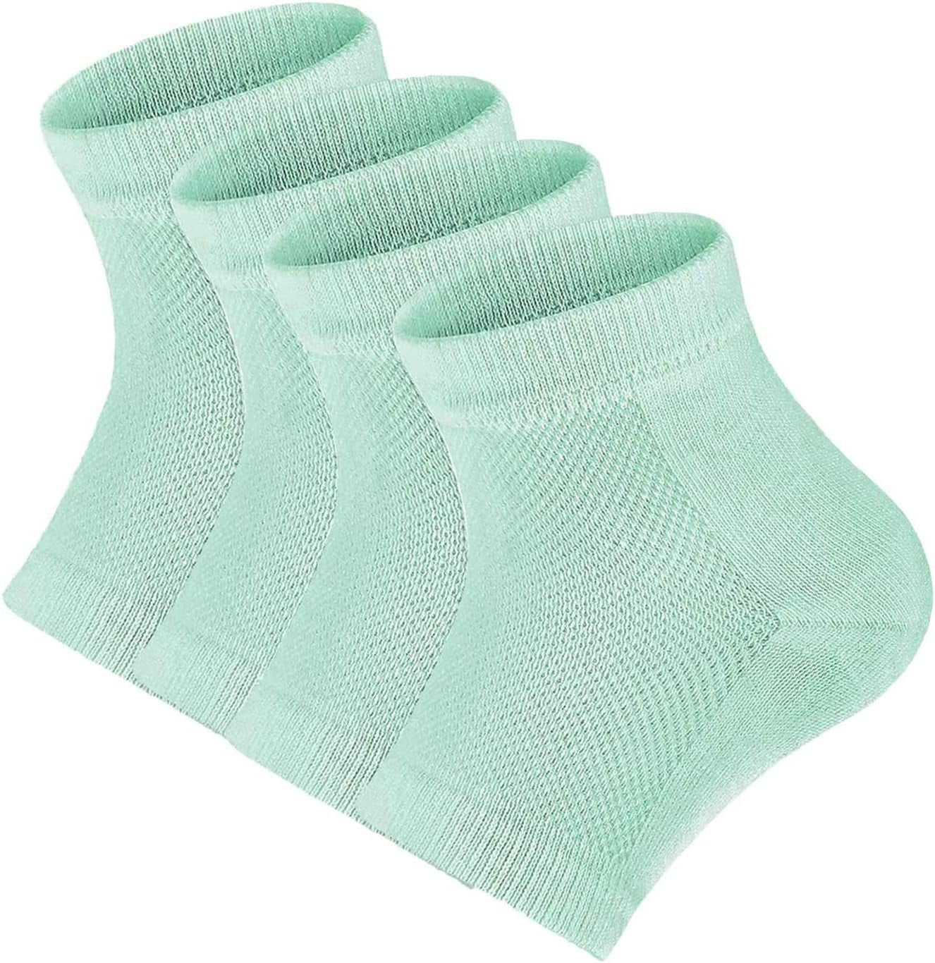 2 Pairs Soft Moisturizing Gel Heel Socks Ventilate Open Toe Socks