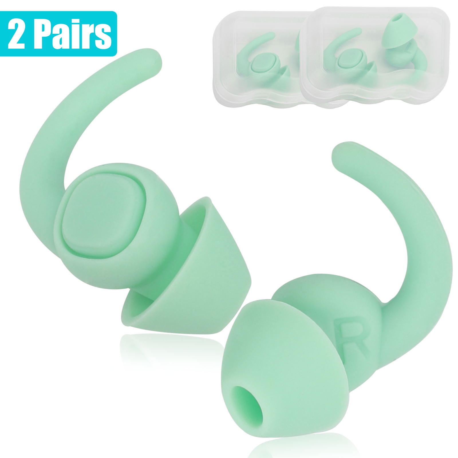 Eeekit Silicone Earplugs 2 Pairs Noise Cancelling Nrr 33db Resuable 6338