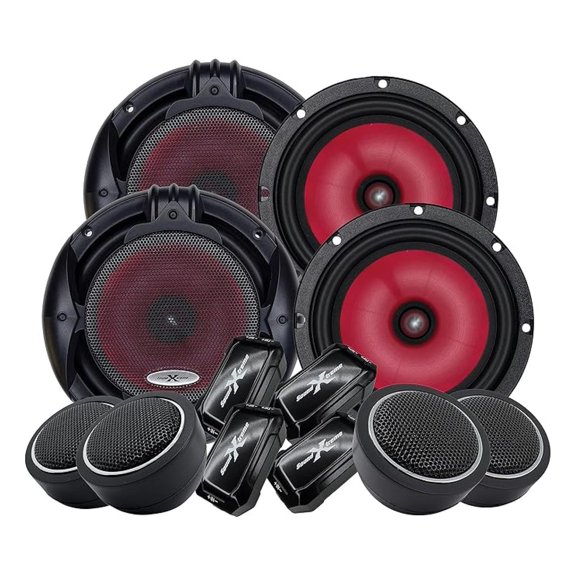 2 Pairs  SoundXtreme 1000W 6.5-Inch 2-Way Car Audio Component Speaker System 6-1/2in Car Audio Speaker for Car, ATV, RV, Motorcycle, Boat