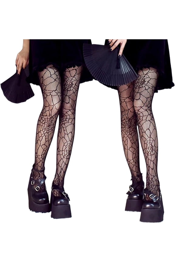 2 Pairs Spider Web Tights, Balck Cobweb Tights Women Halloween Decorations Sexy Hollow Sheer Fishnet Pantyhose Halloween Fancy Spider Tights, Black Fishnet Stockings for Girls Halloween Costumes
