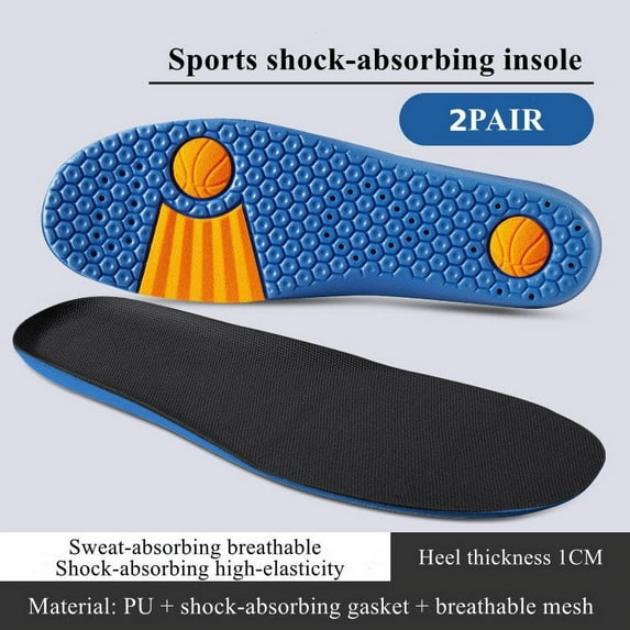 2 Pairs Sports Insoles Memory Foam Shoes Sole Mesh Deodorant Breathable Cushion Running Feet Man Women Orthopedic Insoles for Sneakers (2 Pairs Blue,EU37)