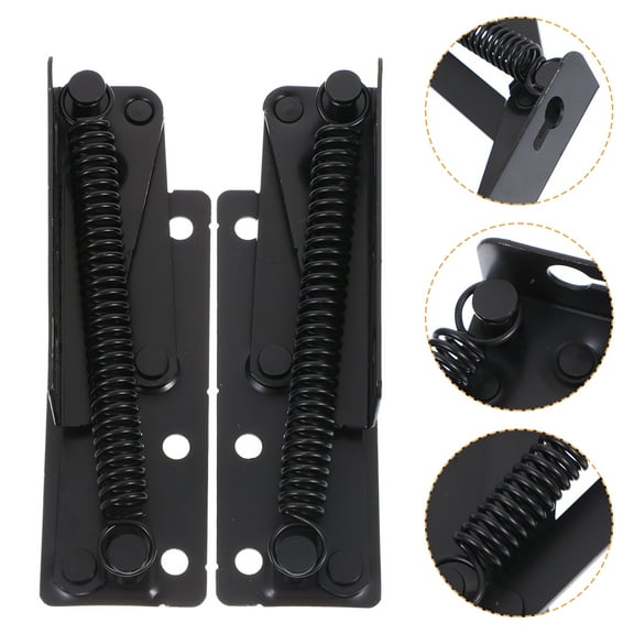 2 Pairs Spring Hinge Folding Bed Lid Support Shelf Bracket Cover Hidden Cabinet Door Hinges Corner