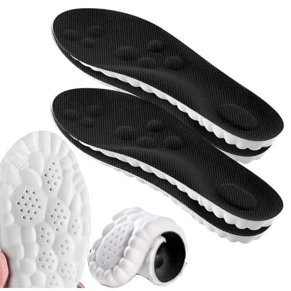 2 Pairs Insoles for Men Women, Cloud Like Massage Insole, Men's Comfortble  Shoe Insoles Inserts, Breathable Memory Foam with Arch Surpport (Black, Men 8-8.5/Women 9.5-10)
