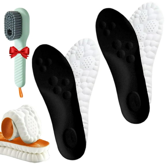 2 Pairs Steppers Insoles for Men Women, Stepprs Breathable Soft Memory Foam Orthopedic Massage Insoles (Black*2, Men 11.5-12.5 / Women 13-14)