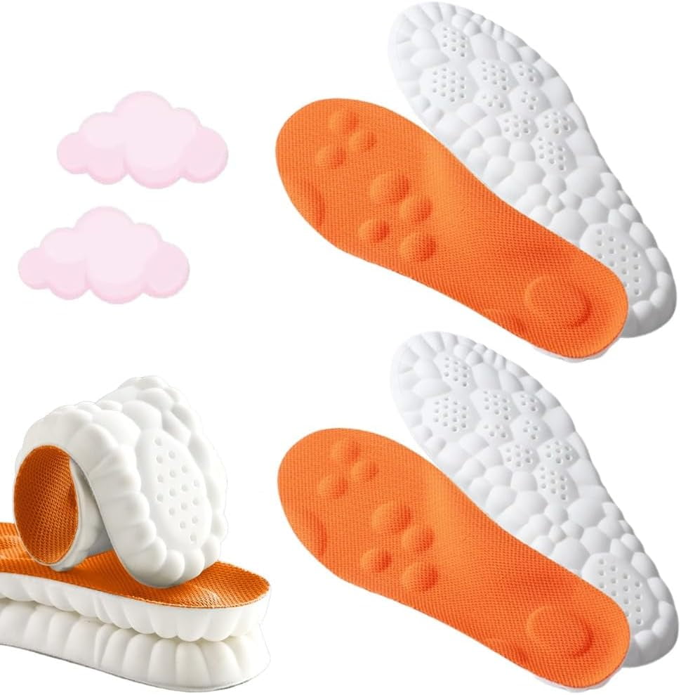 Memory Foam Insoles Steppers Plantari In Memory Foam - Supporto Arco Plantare, Taglia 9-10, Arancione Solette Antishock - Foto 12