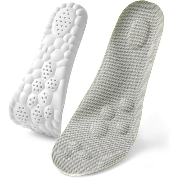 2 Pairs Stepps Insoles for Men Women, Massage Insole, Enhanced Arch Support & Cushioned Comfort, Breathable Memory Foam, Fits All Shoe Types