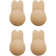 2 Pairs Sticky Bra Adhesive Invisible Bra,Invisible Silicone Reusable Lift Nipple Covers for Women