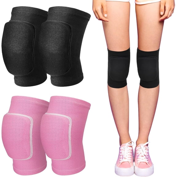 2 Pairs Stretchy Dance Knee Pads,Breathable Knee Brace Supports Knee Protector With Soft Sponge For Dance Yoga Sport Exercise(M)