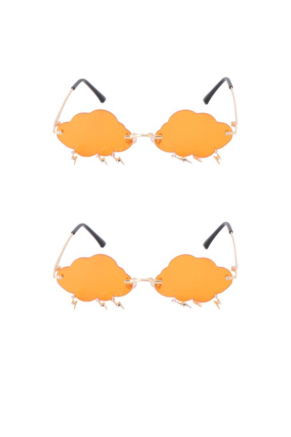 Funny Unique Glasses Orange Stylish Sunglasses for Wearing 2Pairs