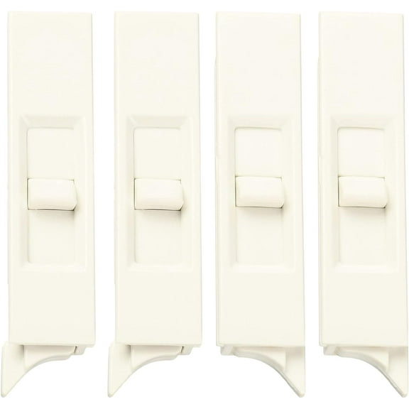 2 Pairs Tilt Latch Pairs White Plastic Construction Sliding Window Latch Replacement Parts Snap-in Latch Pairs Spring Loaded Locks for DIY Home Window Accessories