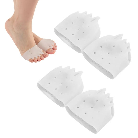 2 Pairs Toe Separator, 2025 New Silicone Toe Separators for Women, Metatarsal Pads, Soft & Breathable Metatarsal Cushion, Toe Straightener & Spacer for Women & Men, White