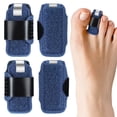 thumbnail image 1 of 2 Pairs Toe Splint Toe Straightener for Hammer Toe Corrector for Women Toe Brace Hammertoe Splint Toe Wrap Toe Covers for Women Men Broken Toe Support for Bent Toe Claw Toe Crooked Toe, Blue, 1 of 8