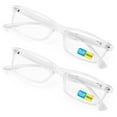 thumbnail image 1 of 2 Pairs Transparent Clear Rectangular Modern Glasses Reading Readers Anti Blue Light UV Eye Protection +2.75, 1 of 3
