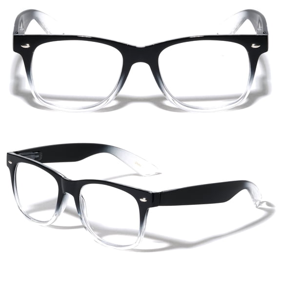 2 Pairs Transparent Neon Color Deluxe Reading Glasses - Comfortable Stylish Simple Readers Magnification +1.75