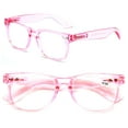 thumbnail image 1 of 2 Pairs Transparent Neon Color Deluxe Reading Glasses - Comfortable Stylish Simple Readers  Magnification +6.00, 1 of 3