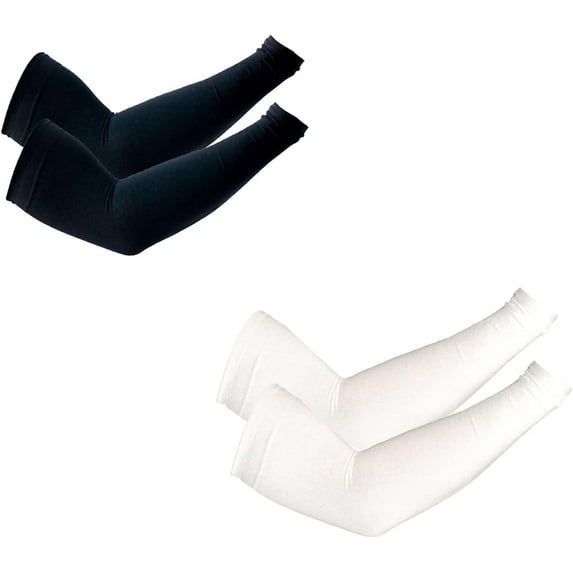 2 Pairs UV Protection Cooling Arm Sleeves for Men and Women UPF 50 Sun Sleeve
