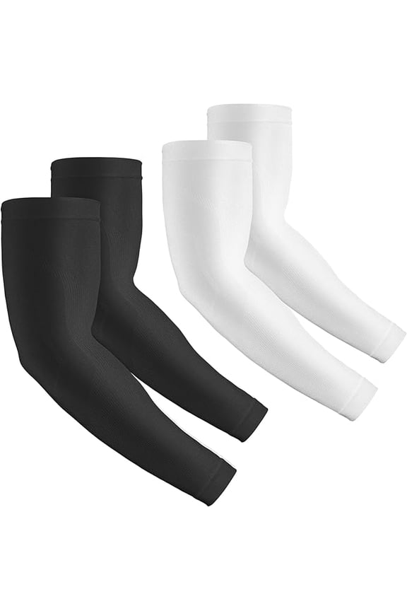 2 Pairs UV Sun Protection Arm Sleeves - Tattoo Cover Up - UPF 50 Sports Compression Cooling Sleeve for Women