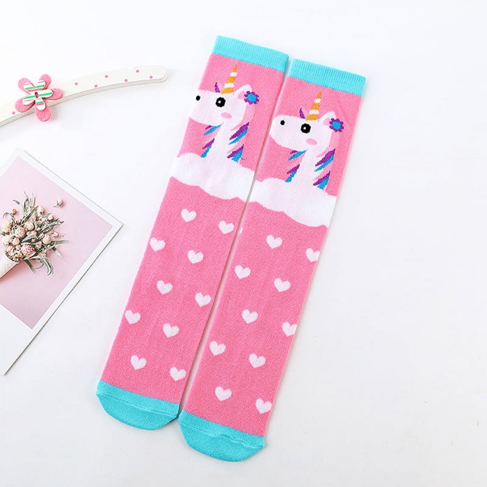 2 Pairs Unicorn Knee Socks Cute Knee Socks Decorative Knee Socks Little
