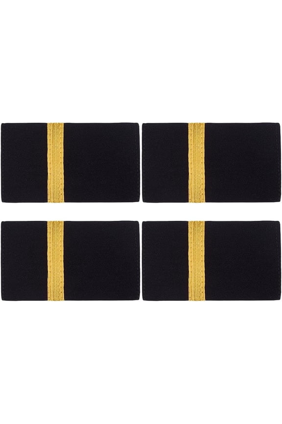 2 Pairs Unifor DIY m Bars Airline Pilot Epaulets with Stripes One Bar Captain Shoulder Boards Insignia Sliders