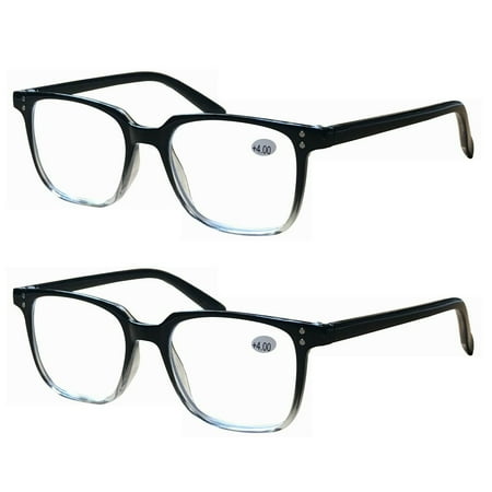 2 Pairs Unisex Blue Light Blocking Reading Glasses Computer Readers for Men Women +2.50