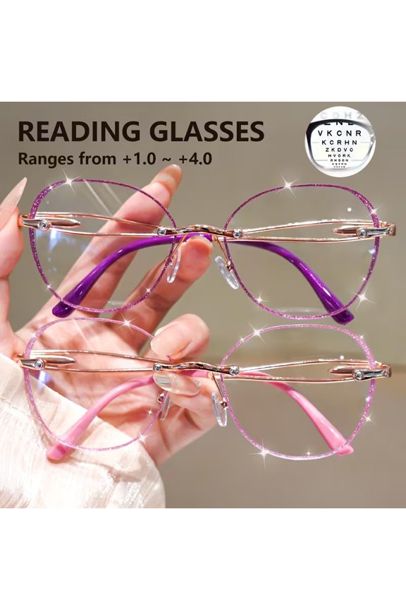 2 Pairs, Unisex, Comfortable Round Hinge Design, Suitable for Computers, Tvs, Mobile Phones, Gaming, Reading And Prolonged Eye Use, Preferred Christmas Gift