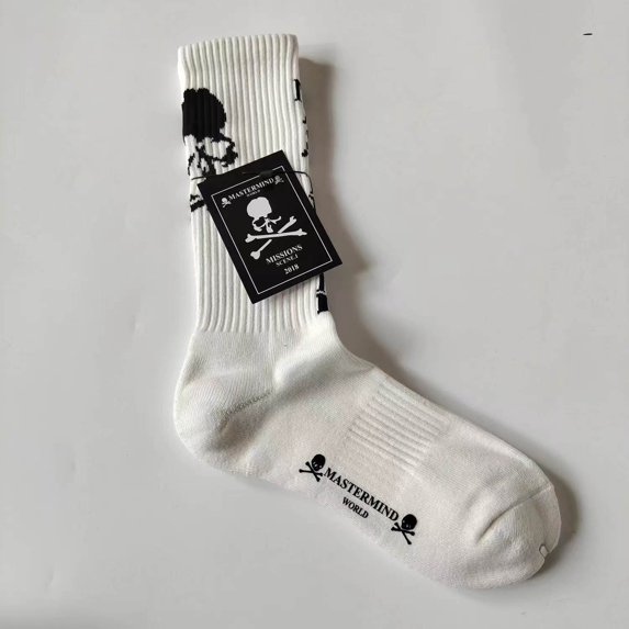 2 Pairs Unisex Master Crew Socks Mind Skull Breathable Comfort Athletic Socks
