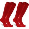 thumbnail image 1 of 2 Pairs Unisex Soccer Socks, Knee High Solid Baseball Football Sports Team Socks, 1 of 6