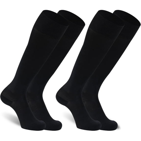 2 Pairs Unisex Soccer Socks, Knee High Solid Baseball Football Sports Team Socks