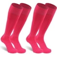 thumbnail image 1 of 2 Pairs Unisex Soccer Socks, Knee High Solid Baseball Football Sports Team Socks, 1 of 6