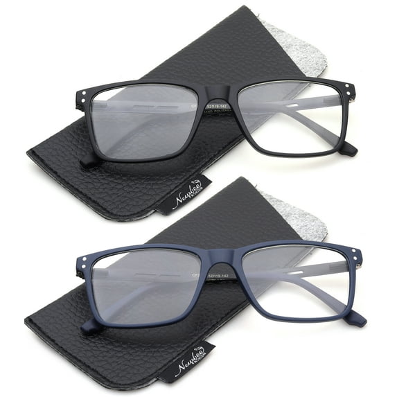 2 Pairs Unisex Square Clear Lens Glasses