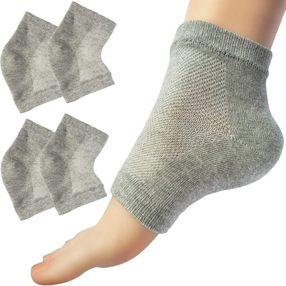 2 Pairs Vented Moisturizing Socks for Dry Cracked Heels Feet Treatment Gel Lined Spa to Repair Heal Soften Calluses