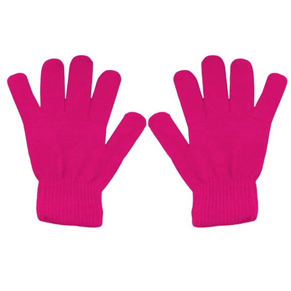 2 Pairs Warm Winter Gloves Unisex Adult Stretchy Warm Knit Full Fingers Gloves for Men Women | for Cold Weather Running Driving Hiking