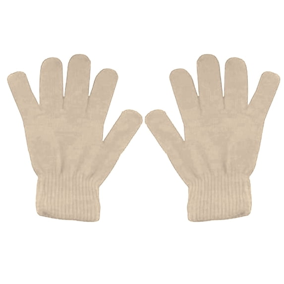 2 Pairs Warm Winter Gloves Unisex Adult Stretchy Warm Knit Full Fingers Gloves for Men Women | for Cold Weather Running Driving Hiking