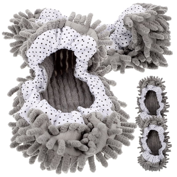 2 Pairs Washable Mop Slippers Foot Dust Hair Cleaner Sweeping Slippers Covers Mop Socks (Random Style)