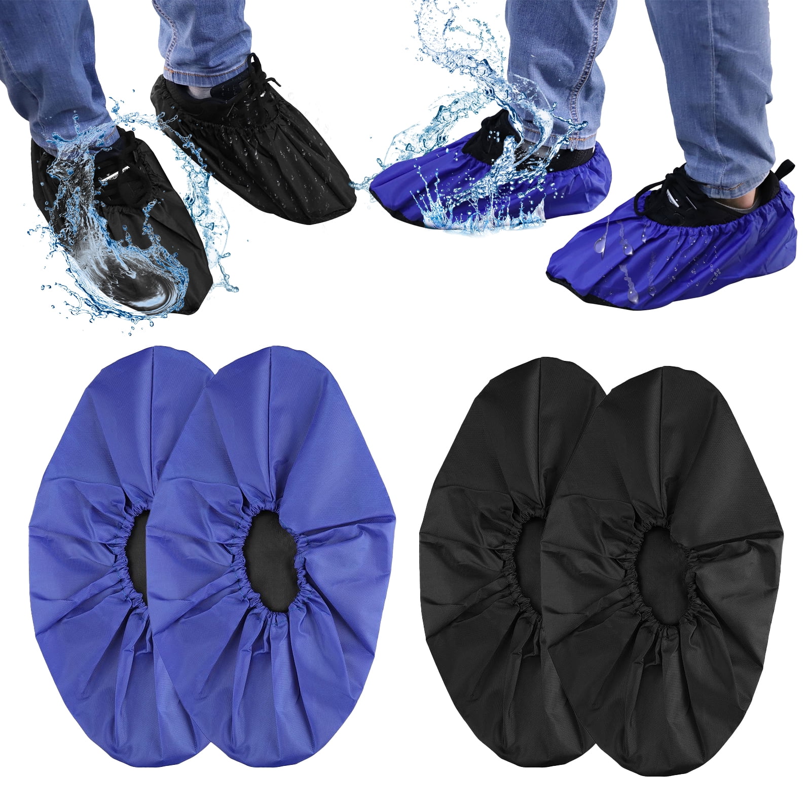 2 Pairs Waterproof Shoe Covers, EEEkit DustResistant, Washable
