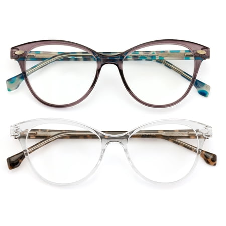 2 Pairs Women 2 Tone Oval Tortoise Temple Optical Frame Fashion Reading Glasses Reader - ZT102 +1.75