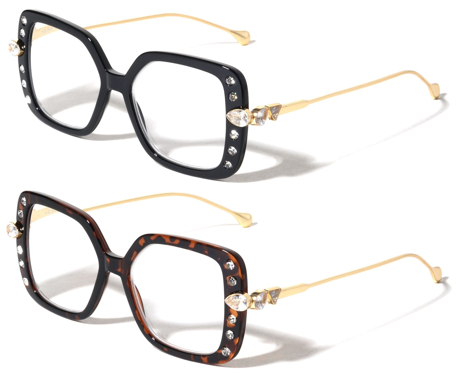 2pcs Retro style oversized square Reading glasses (+3.00 Amazon.com: WEMOOTANTS Oversized 3.00 Reading Glasses Men  main image 2