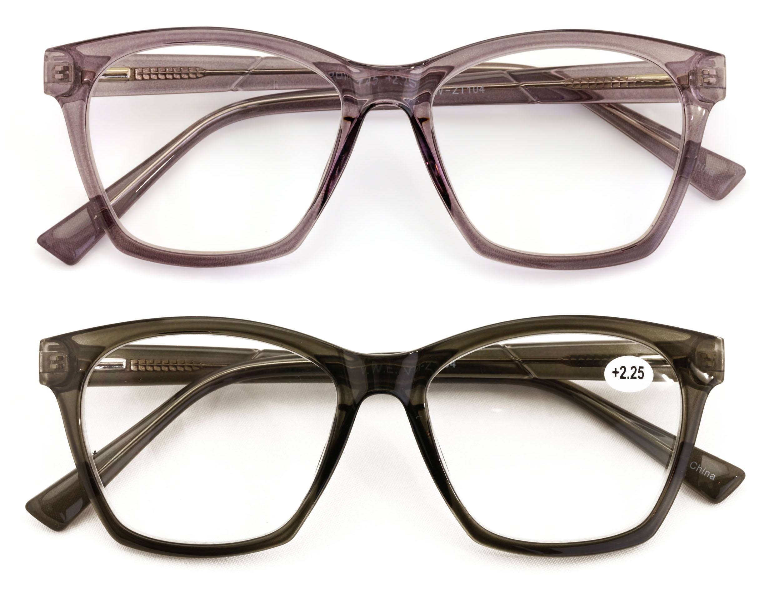 Pairs Women Large Translucent Optical Frame Reading Glasses