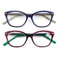 thumbnail image 1 of 2 Pairs Women Optical Frame Translucent Fashion Reading Glasses - Clear Lens Reader ZT105 +4.00, 1 of 5