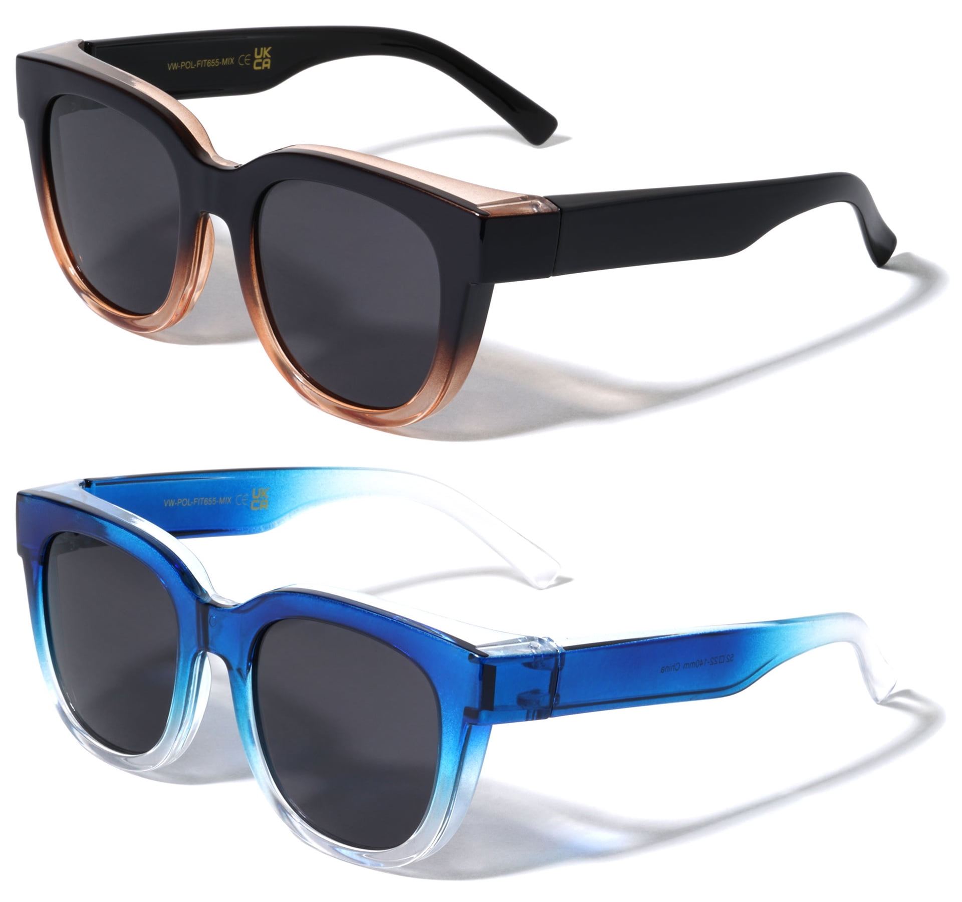  BattleVision Wrap Arounds HD Polarized Sunglasses, As Seen On TV,  Fits Over Your Prescription Eyeglasses and Reading, See Clearer,  Anti-Glare, Protects Your Eyes by Blocking Blue & UV Rays, Unisex 