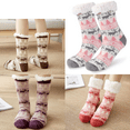 thumbnail image 1 of 2 Pairs Women Slipper Socks, Thermal Socks, Non-Slip Fuzzy Sock for Xmas, Warm Cozy Fleece Slipper Sock, Elk, Brown, 1 of 8