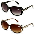 thumbnail image 1 of 2 Pairs Women's Bifocals Reading Sunglasses Reader Glasses Vintage Outdoor Black and Leopard, 1 of 4