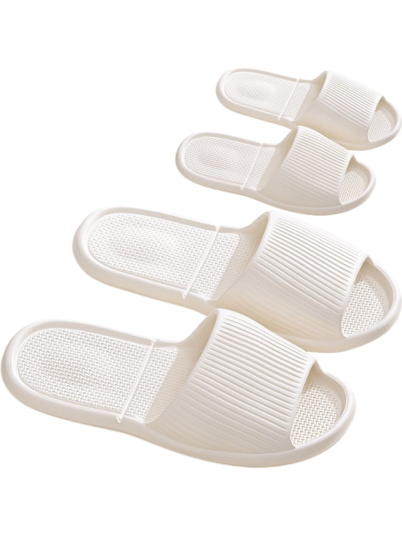 2 Pairs Women‘s Foldable Travel Slippers Waterproof Lightweight EVA Shower Shoes for Bathroom Pool Hotel Use