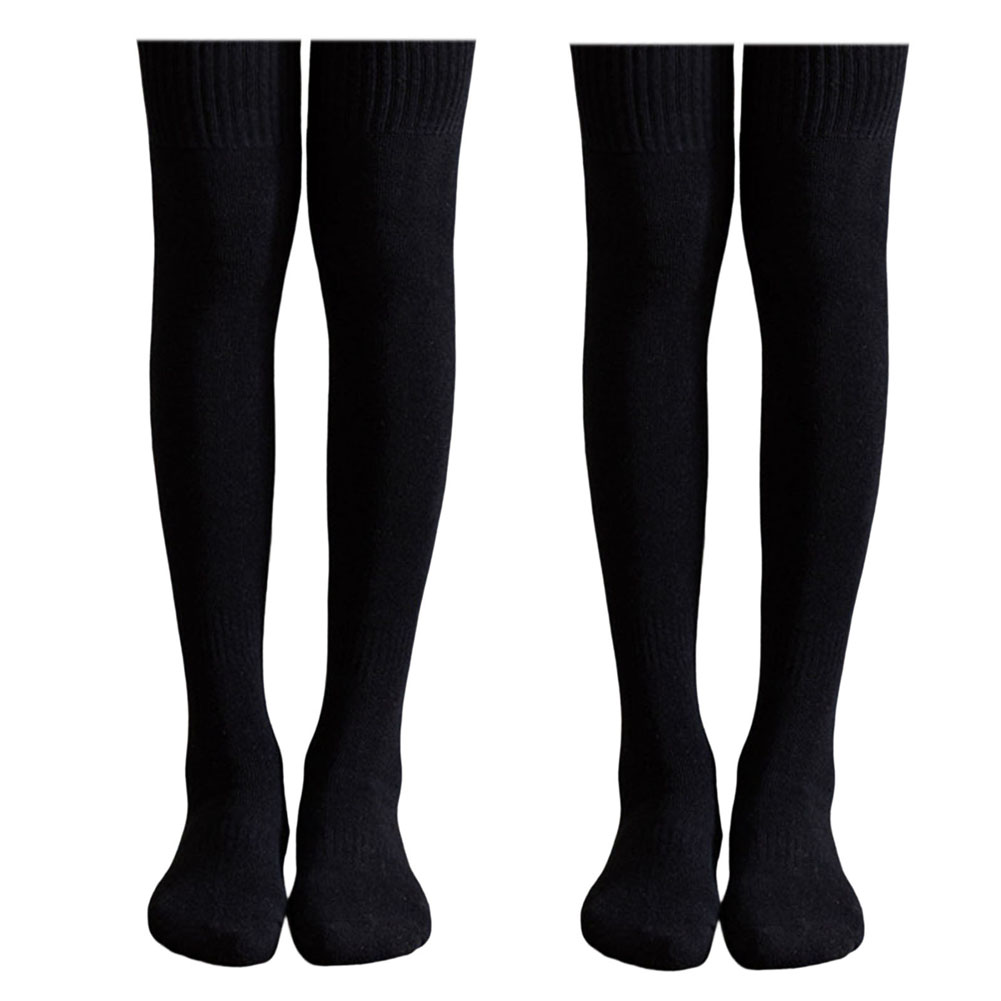 2 Pairs Women's Knitted Thigh High Boot Socks over the Knee Warm Extra ...