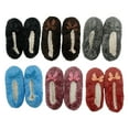 thumbnail image 1 of 2 Pairs Women's Non Slip Grip Winter Fuzzy Slip On House Slippers Fleece Warm (Zig, L/XL), 1 of 8