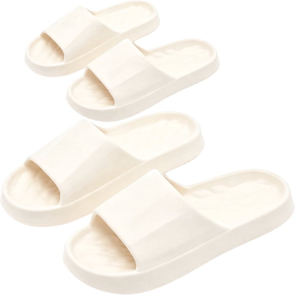 2 Pairs Women Cloud Slides Non Slip House Slippers for Indoor Outdoor Shower